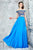 Angela and Alison - Off Shoulder Floral Top Two Piece Dress 771032 in Blue and Floral