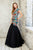 Angela and Alison - Fitted Body Tulle Mermaid Gown 771041 in Black and Multi-Color