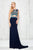 Angela and Alison - Exquisite Beaded Illusion Jewel Neck Two-Piece Jersey Dress 771095 in Blue