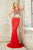 Angela and Alison - Exquisite Beaded Illusion Jewel Neck Two-Piece Jersey Dress 771095 in Red