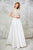 Angela and Alison - Delicate Lace Bateau A-Line Long Evening Gown 771113 in White