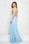 Angela and Alison - 771130 Strapless Embroidered Sweetheart Chiffon Dress in Blue