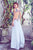 Angela and Alison - Daring Multi-Colored Embroidery Sweetheart A-line Chiffon Dress 771141 in White