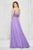 Angela and Alison - Strapless Multi-colored Embroidered Ruched Sweetheart Chiffon Dress 771143 in Purple