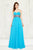 Angela and Alison - Strapless Multi-colored Embroidered Ruched Sweetheart Chiffon Dress 771143 in Blue
