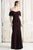 Daymor Couture - 771 Off Shoulder Striped Paneled Sheath Gown In Purple