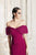 Alexander by Daymor - 771 Off Shoulder Striped Paneled Sheath Gown In Pink