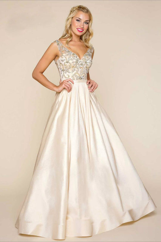 Mac Duggal - Ball Gowns Style 77134H in Gold