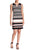 Taylor - 9442M Printed V-neck Stretch Crepe Sheath Dress In Black and Pink