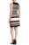Taylor - 9442M Printed V-neck Stretch Crepe Sheath Dress In Black and Pink