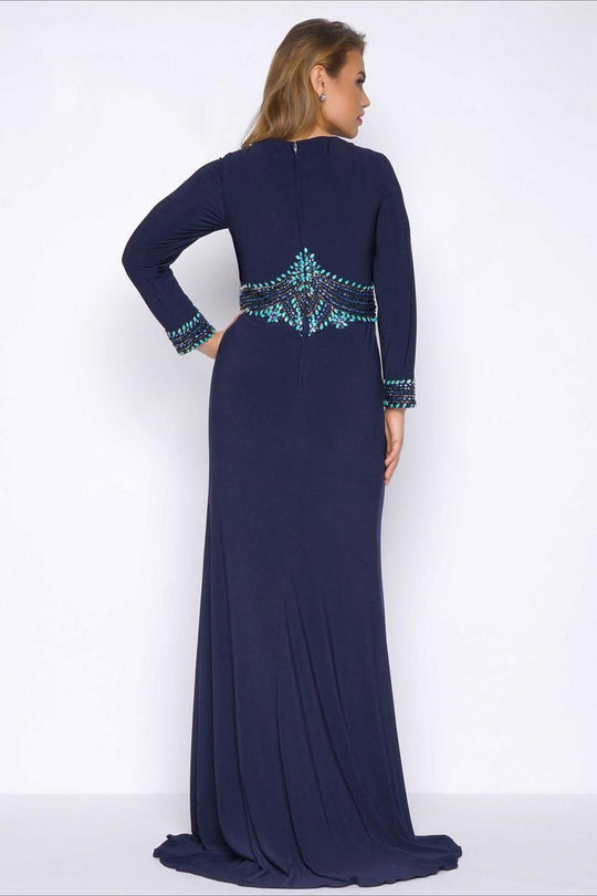 Mac Duggal - Fabulouss Style 77210F in Blue and Multi-Color