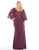 Mac Duggal - 77308F Embellished Cape-like V-neck Sheath Dress In Red