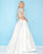 Mac Duggal - 77329H Two-Piece Short Sleeves Beaded Ballgown In White