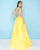 Mac Duggal - 77331H Halter Neck Embellished Ballgown In Yellow