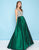 Mac Duggal - 77338H Bedazzled Deep V-neck Taffeta Ballgown In Green