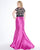 Mac Duggal - 77356F Floral Print Cap Sleeves Mermaid Gown In Pink
