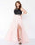 Mac Duggal - 77364F Two Tone Embellished A-line Dress In Pink and Black