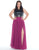Mac Duggal - 77364F Two Tone Embellished A-line Dress In Purple and Black