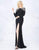 Cassandra Stone - 77519A Embellished Long Sleeve Bateau Trumpet Dress In Black