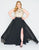 Mac Duggal - 77372F Embellished Lace Jewel Neck A-line Dress in Black and Gold