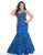 Mac Duggal - 77381F Strapless Floral Printed Sweetheart Mermaid Dress In Blue and Black