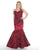 Mac Duggal - 77381F Strapless Floral Printed Sweetheart Mermaid Dress In Red and Black