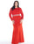 Mac Duggal - 77383F Embellished Illusion Jewel Sheath Dress In Red