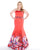Mac Duggal - 77384F Strapless Straight Neck Mermaid Gown In Red and Multi-Color