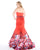 Mac Duggal - 77384F Strapless Straight Neck Mermaid Gown In Red and Multi-Color