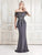 Alexander by Daymor - 773 Embroidered Off Shoulder Peplum Dress In Gray