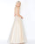 Mac Duggal - 77402M Deep V-neck Shimmering Ballgown In Neutral and Silver