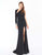 Mac Duggal - 77413R Beaded One Sleeve Asymmetric Sheath Dress In Black