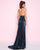 Mac Duggal - 77423L Halter Neck Romper with Overskirt Gown In Blue