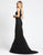 Mac Duggal Evening - 77464D Embellished Bodice Feathered Trumpet Gown In Black