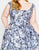 Mac Duggal - 77475F Floral Printed Square Neck Ballgown in Blue