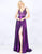 Cassandra Stone - 77493A Bedazzled V-neck A-line Dress With Train In Purple