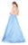 Mac Duggal Ballgowns - 77498H Bedazzled Pleated Ballgown With Train in Blue