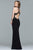 7750 High Halter Cutout Sheath Gown