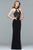 7750 High Halter Cutout Sheath Gown