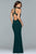 7750 High Halter Cutout Sheath Gown