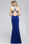 7750 High Halter Cutout Sheath Gown