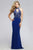 7750 High Halter Cutout Sheath Gown
