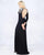 Cassandra Stone - 77519A Embellished Long Sleeve Bateau Trumpet Dress In Black