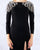 Cassandra Stone - 77519A Embellished Long Sleeve Bateau Trumpet Dress In Black