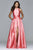 7752 High Low Frosted Satin Evening Dress
