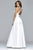 7752 High Low Frosted Satin Evening Dress
