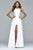 7752 High Low Frosted Satin Evening Dress