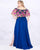 Mac Duggal Fabulouss - 77521F Embellished and Printed A-line Dress In Blue