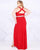Mac Duggal Fabulouss - 77532F Beaded Cross Halter Sheath Dress In Red