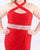 Mac Duggal Fabulouss - 77532F Beaded Cross Halter Sheath Dress In Red